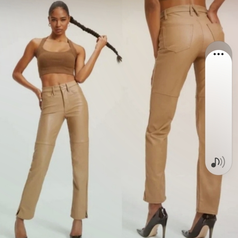 NWT Good American Faux Leather Good Boy Pants Size 18